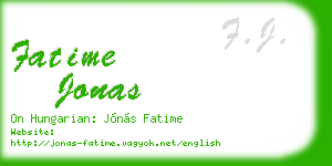 fatime jonas business card